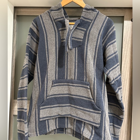 Señor Lopez Other - Striped Baja Hoodie in Blue and Grey.
